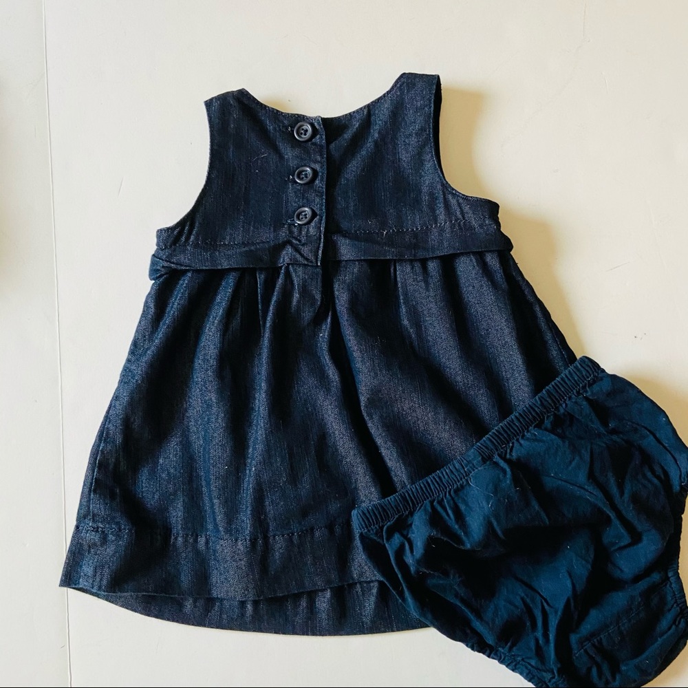 Baby Gap navy blue dress and bloomers 3-6 months - Picture 2 of 7